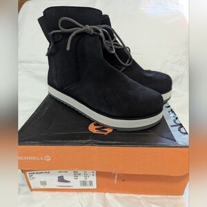 NWT Merrell Juno Bluff black cream grey ankle boots size 11 women's